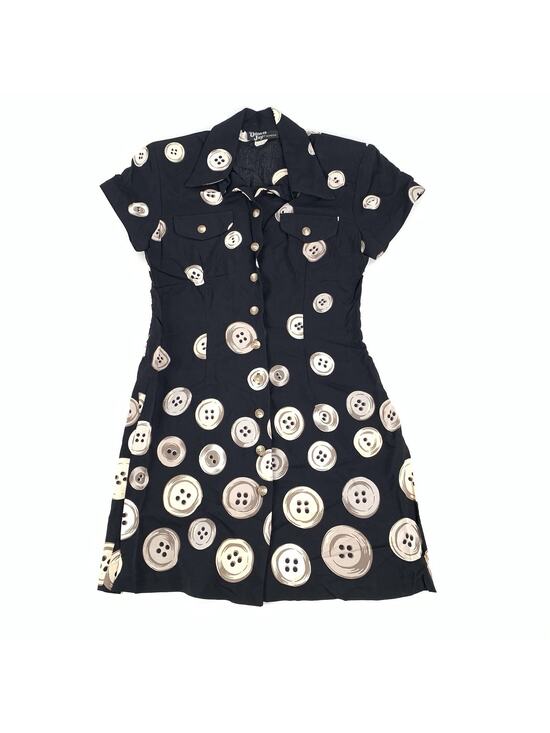 Dawn Joy Dresses & Skirts - Vintage 80s Dawn Joy Fashions Button Down Print Collared Short Sleeve Dress 5/6